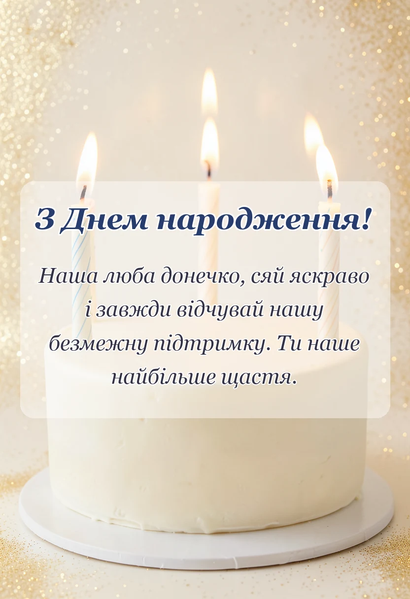 святкова картинка: вітання з днем народження донечки