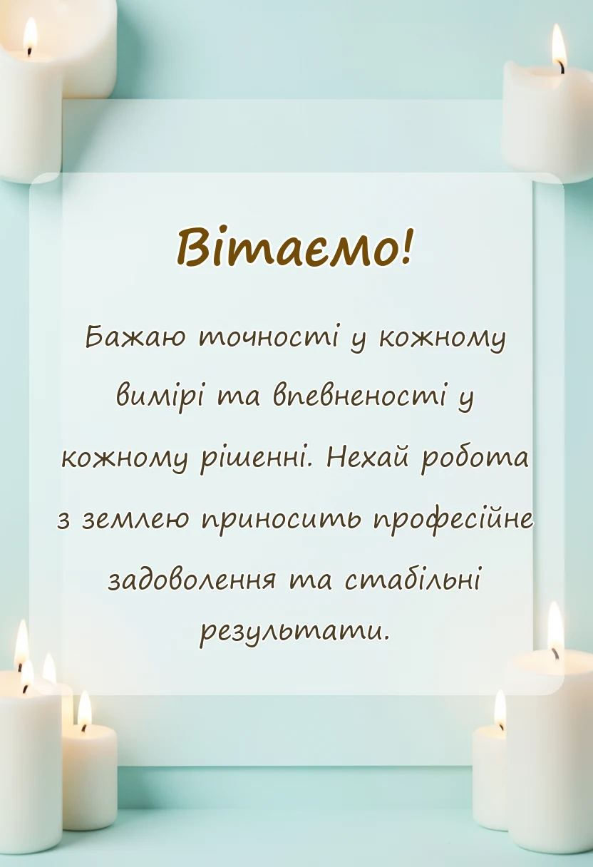 унікальна листівка - привітання з днем землевпорядника українською