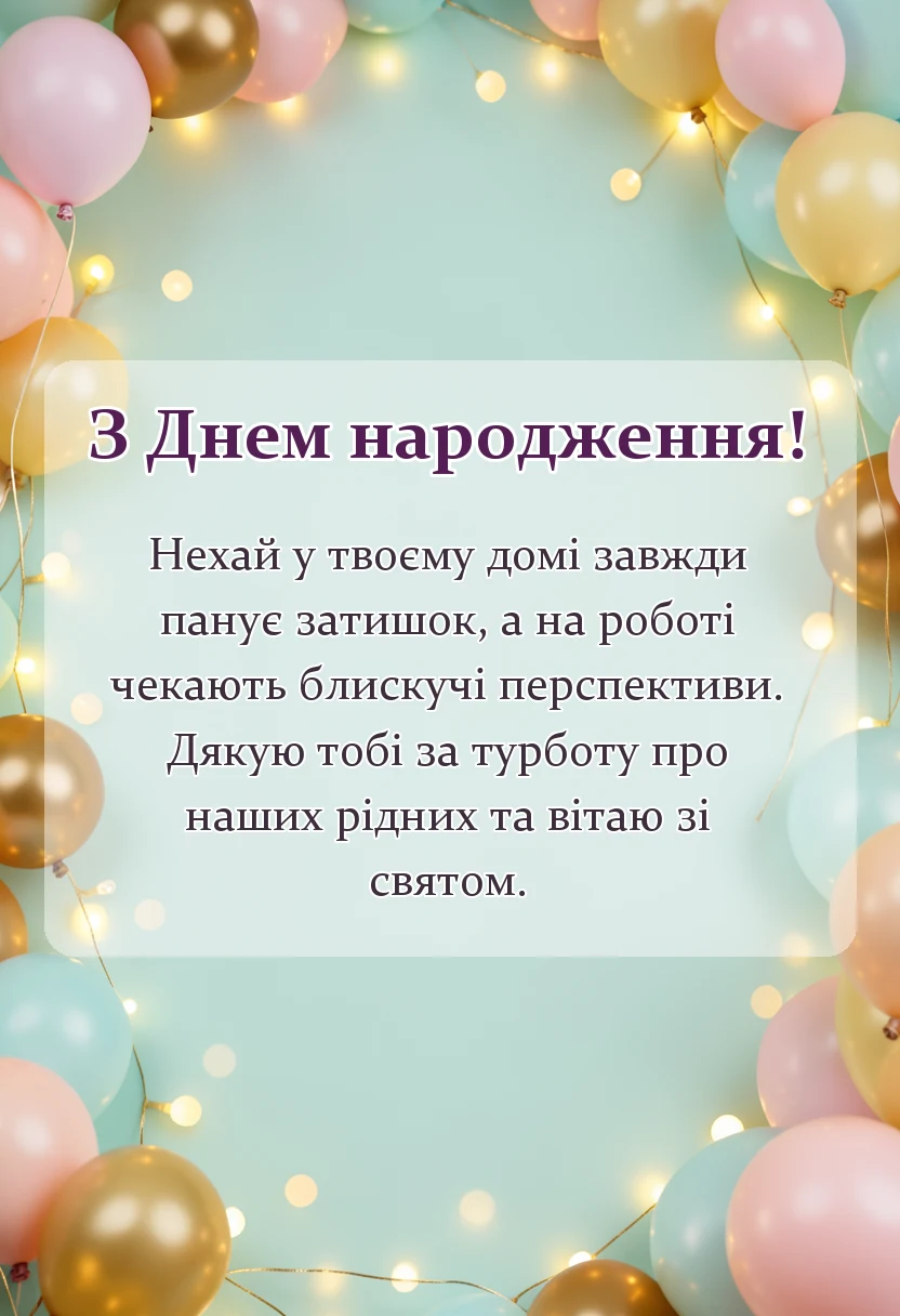 красива листівка: привітання з днем народження зятю