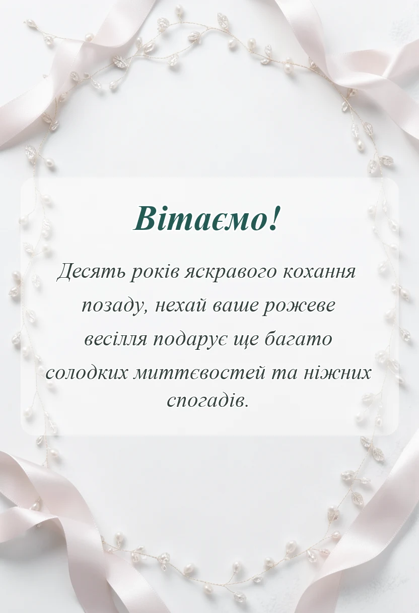 святкова картинка: привітання з олов'яним та рожевим весіллям