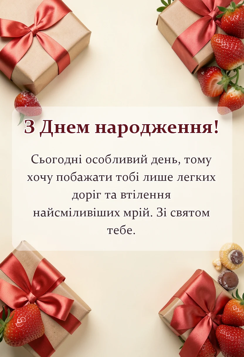листівка з побажанням - привітання та побажання