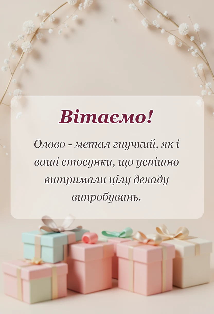 листівка з побажанням - прикольні привітання з річницею весілля 10 років