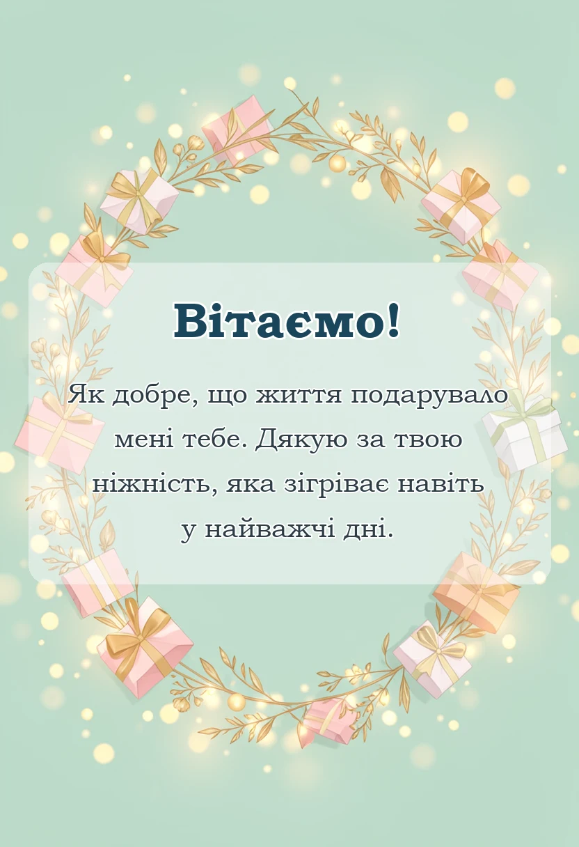 святкова картинка: слова подяки дружині