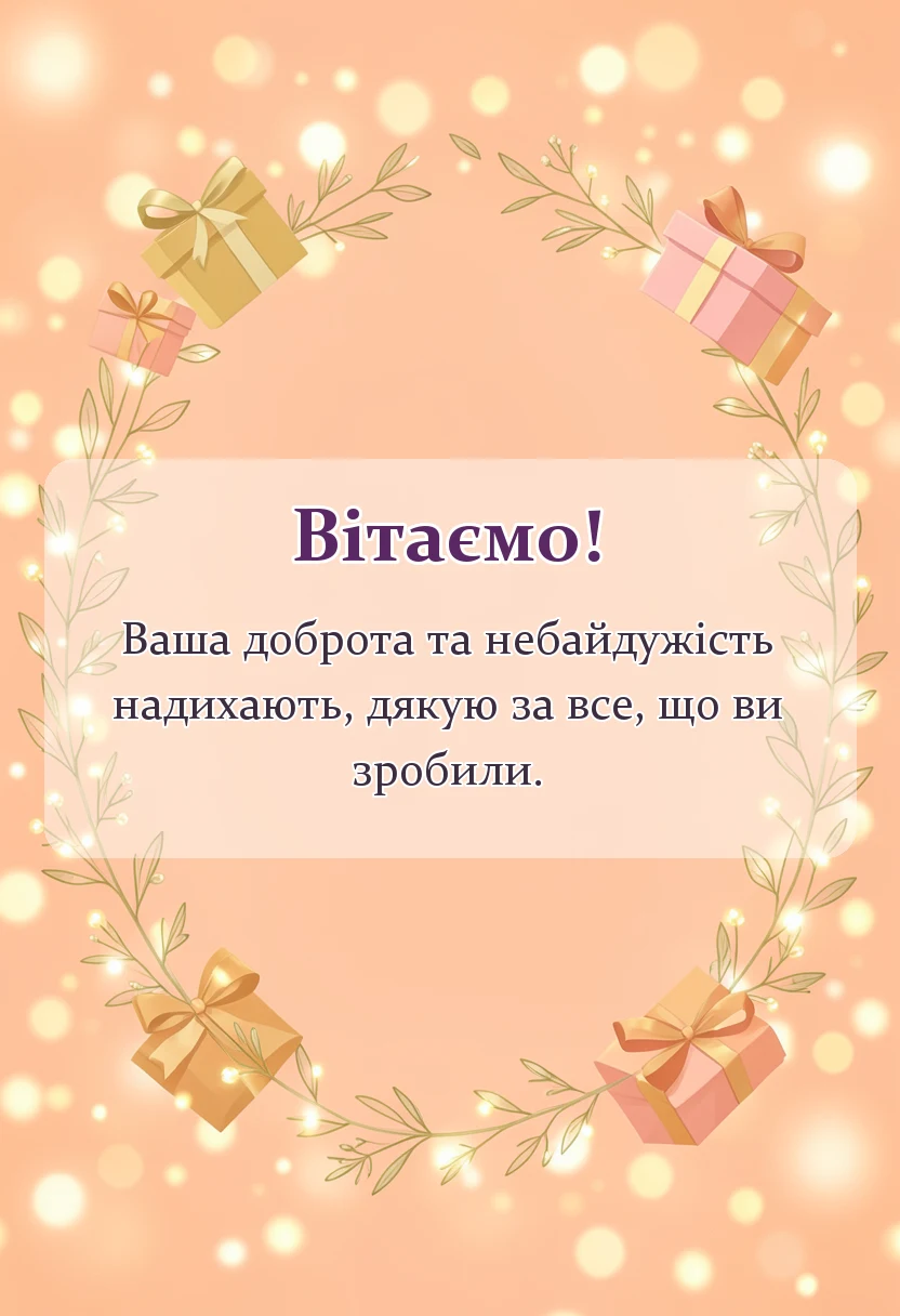 вітальна листівка - гарні слова подяки