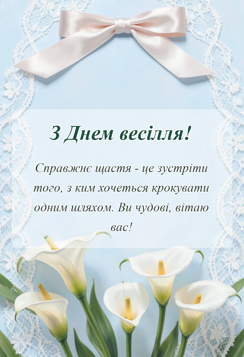 листівка з побажанням - картинки з весіллям чоловіку