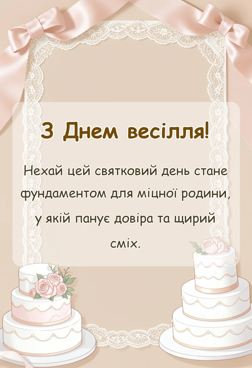 унікальна листівка - оригінальні привітання з весіллям своїми словами