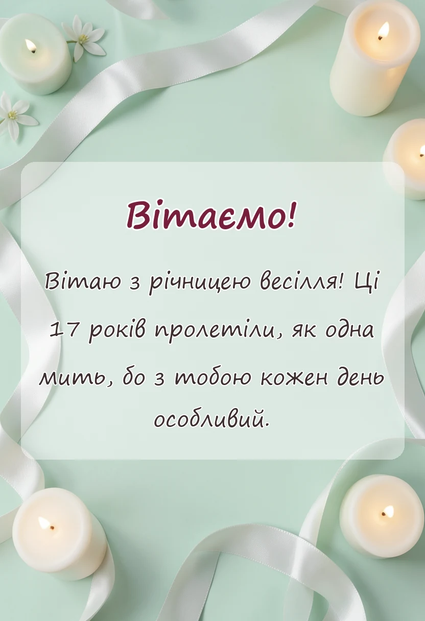 унікальна листівка - картинки з 17 років весілля чоловіку