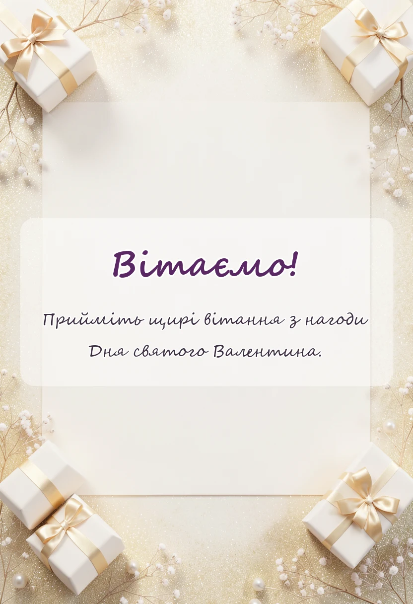 вітальна листівка - привітання з днем валентина жінці