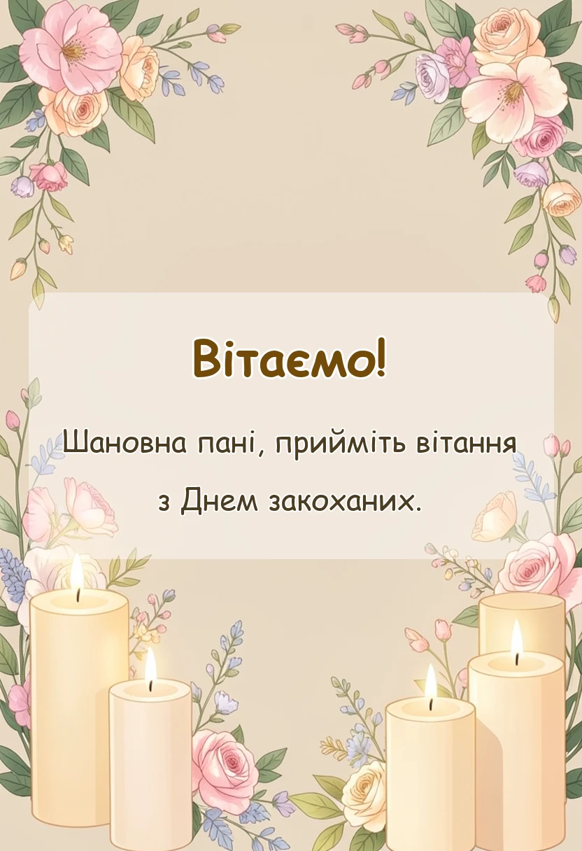 унікальна листівка - привітання з днем валентина жінці своїми словами