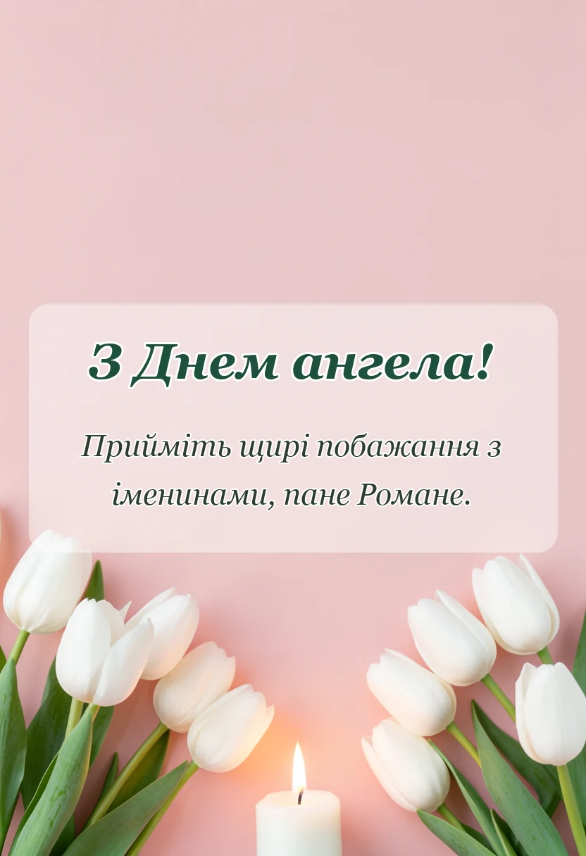листівка з побажанням - прикольні привітання з днем ангела романа