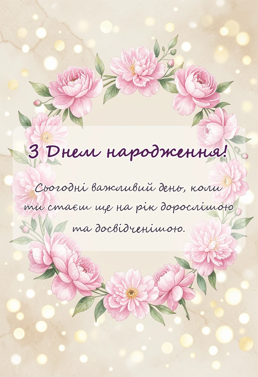 унікальна листівка - привітання з днем народження донечці підлітку від мами