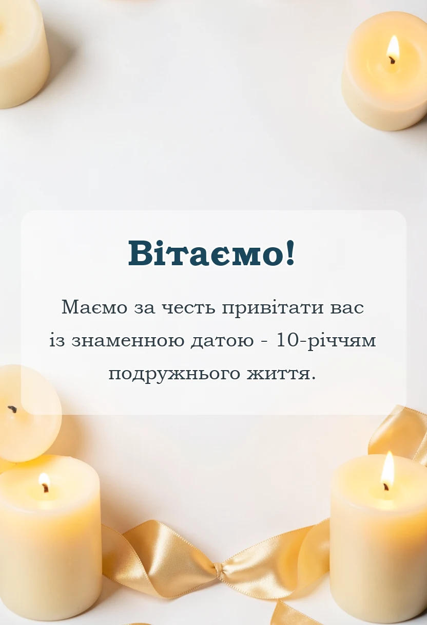 вітальна листівка - привітання з олов'яним та рожевим весіллям