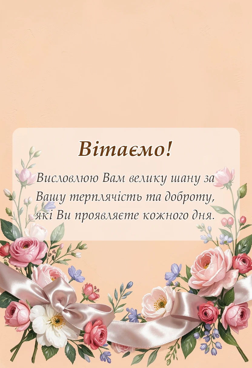 красива листівка: слова подяки дружині