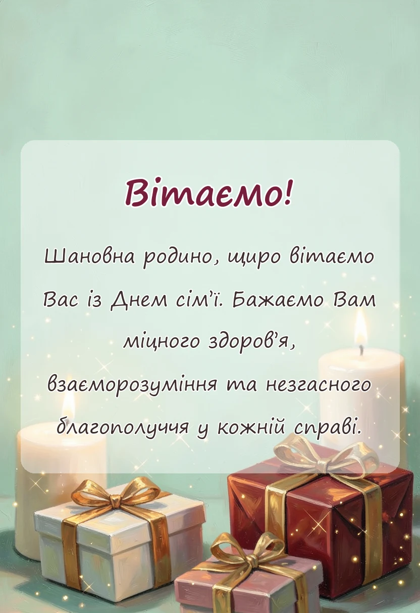унікальна листівка - гарні вислови до дня сімї