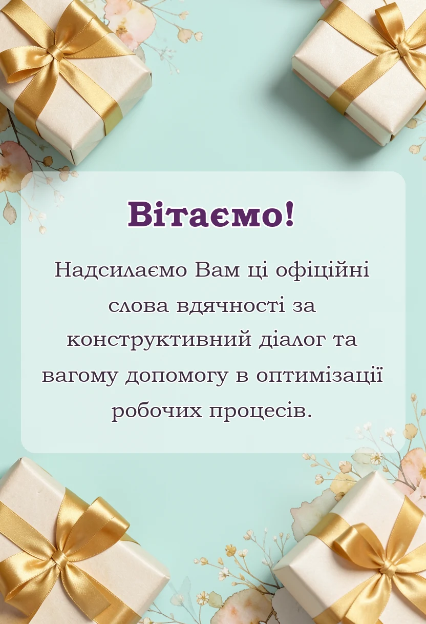 вітальна листівка - гарні слова подяки