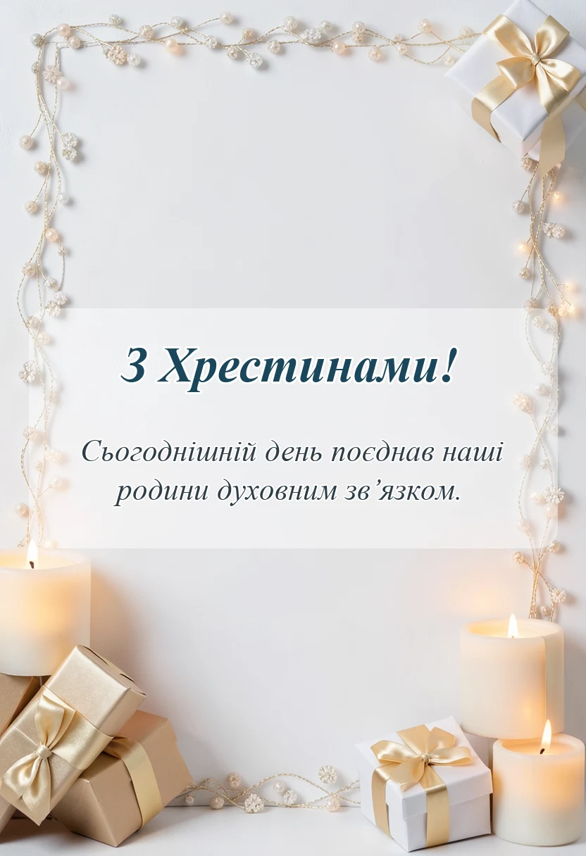 вітальна листівка - картинки на хрещення дитини