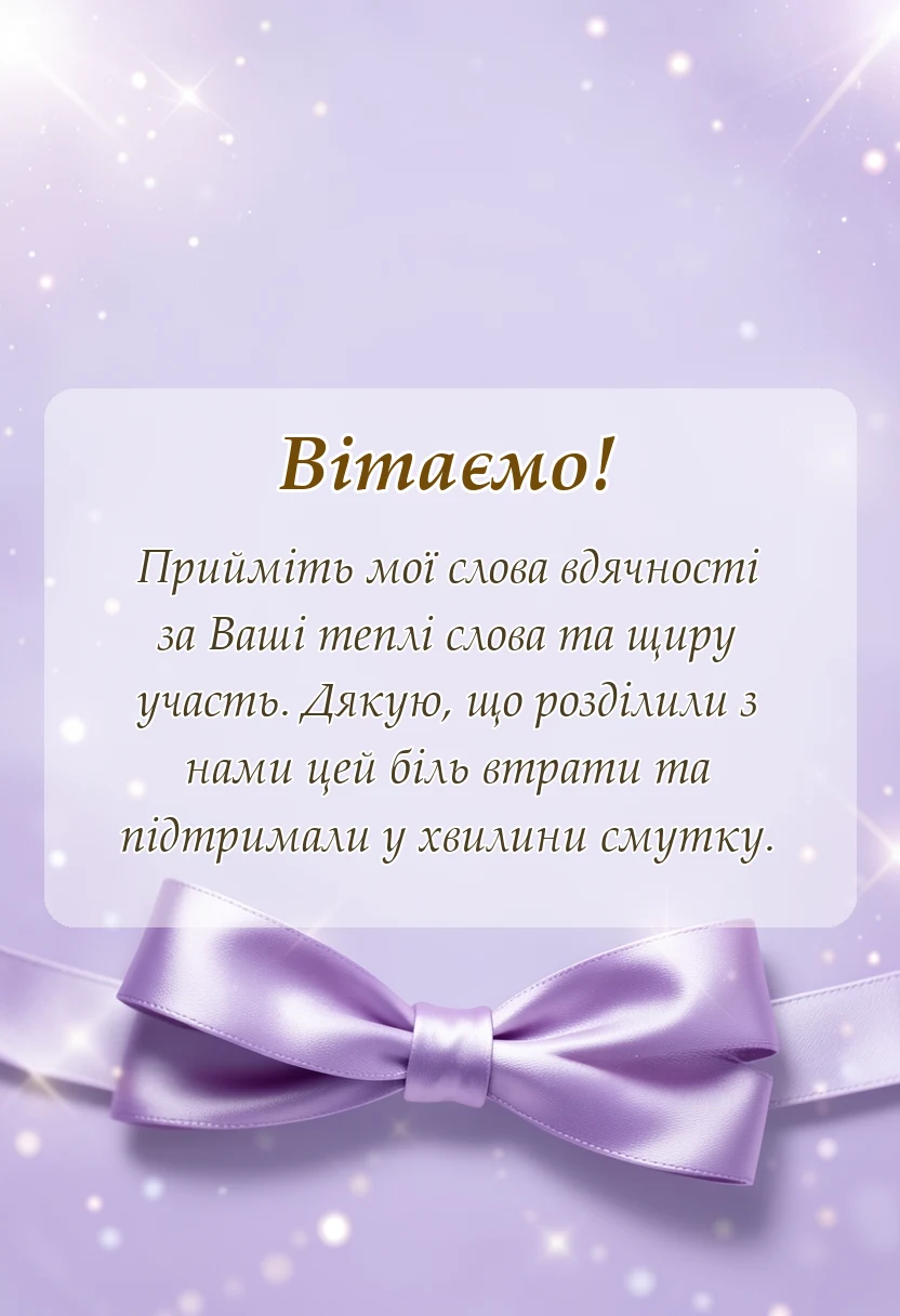 красива листівка: подяка за співчуття з приводу смерті мами