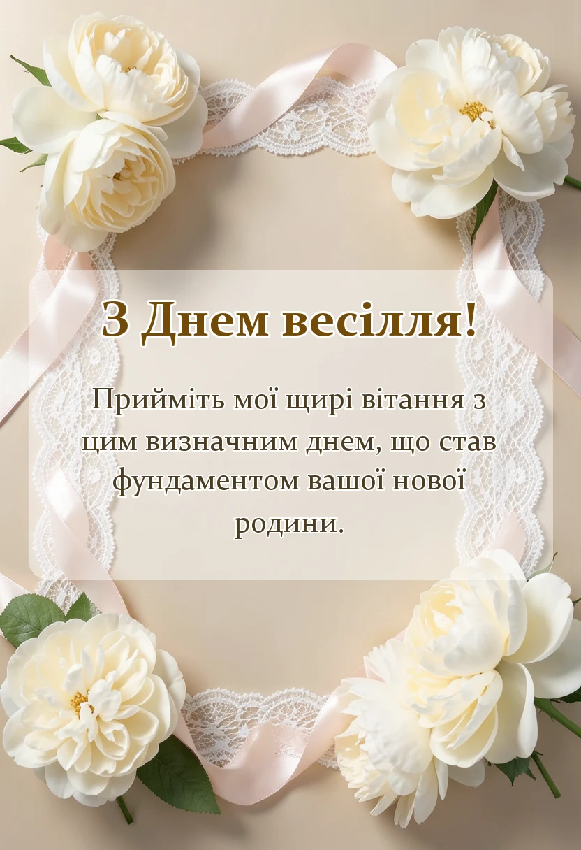 вітальна листівка - привітання з весіллям чоловіку