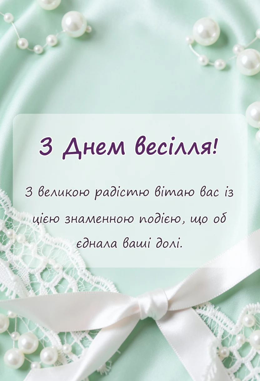 вітальна листівка - оригінальні привітання з весіллям своїми словами