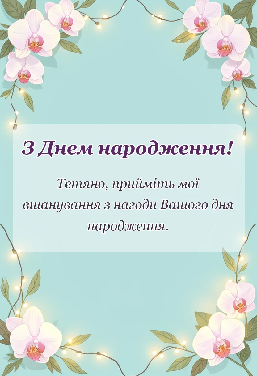 листівка з побажанням - привітання з днем народження танюша прикольні