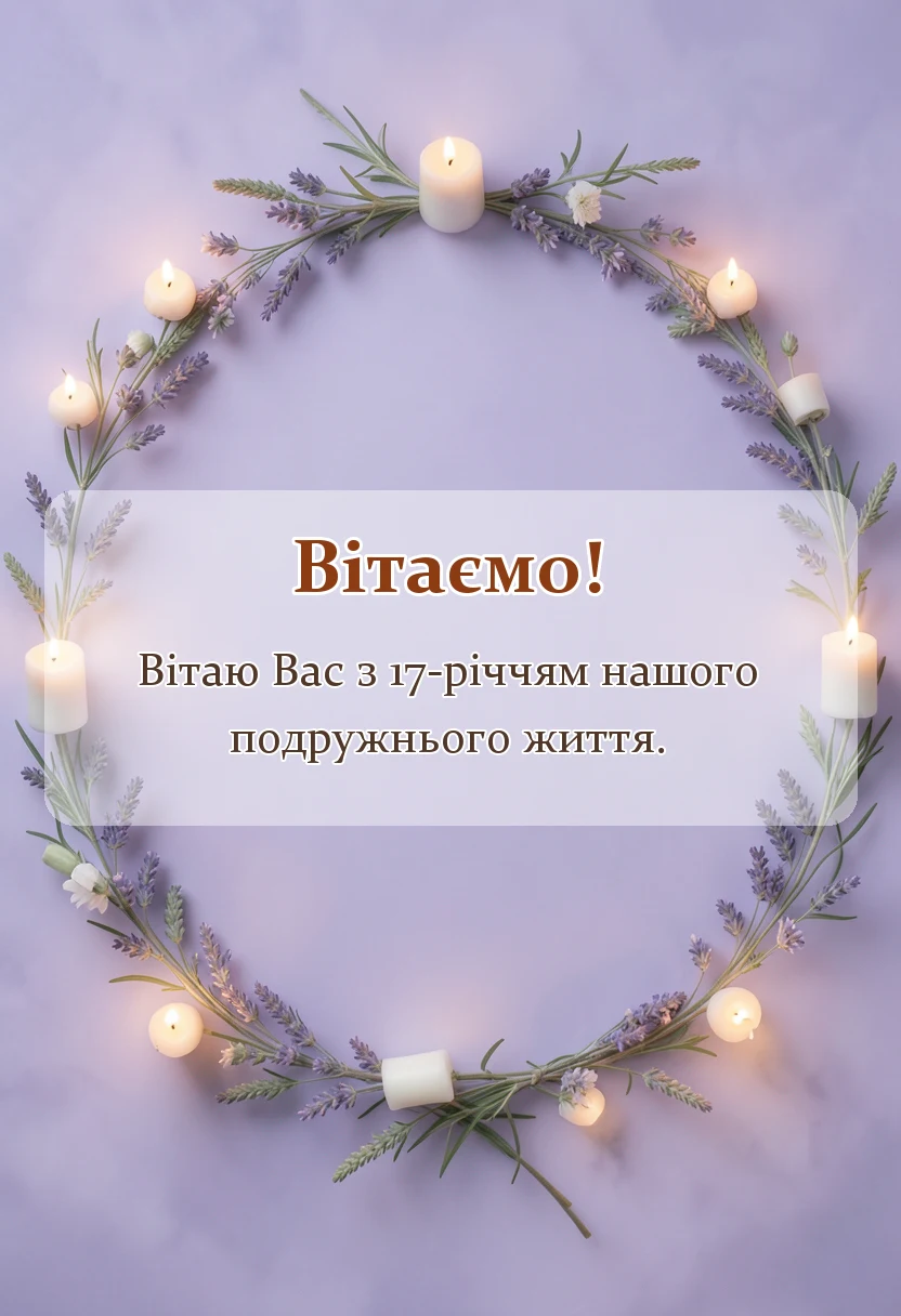 листівка з побажанням - картинки з 17 років весілля чоловіку