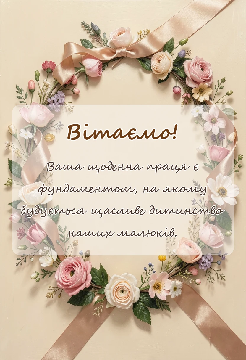 унікальна листівка - подяка садочку від батьків своїми словами