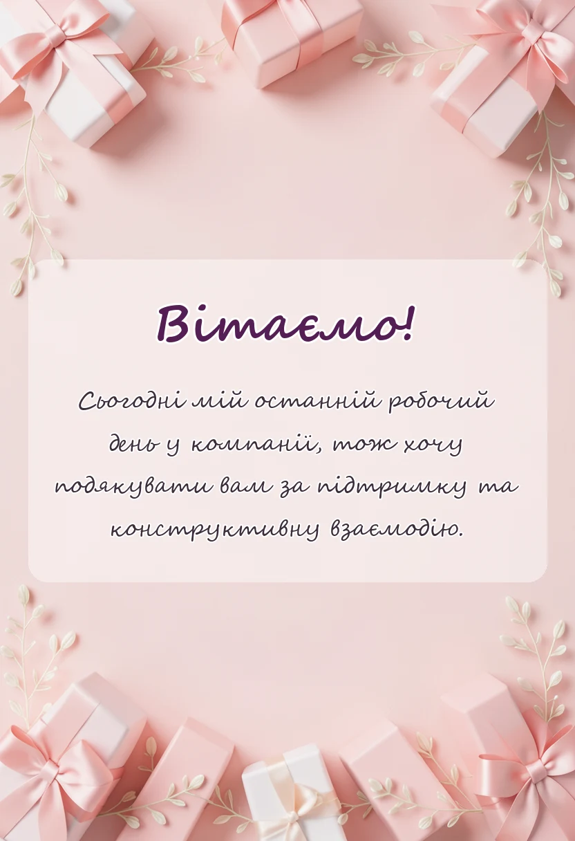 святкова картинка: прощальні слова при звільненні з роботи прикольні