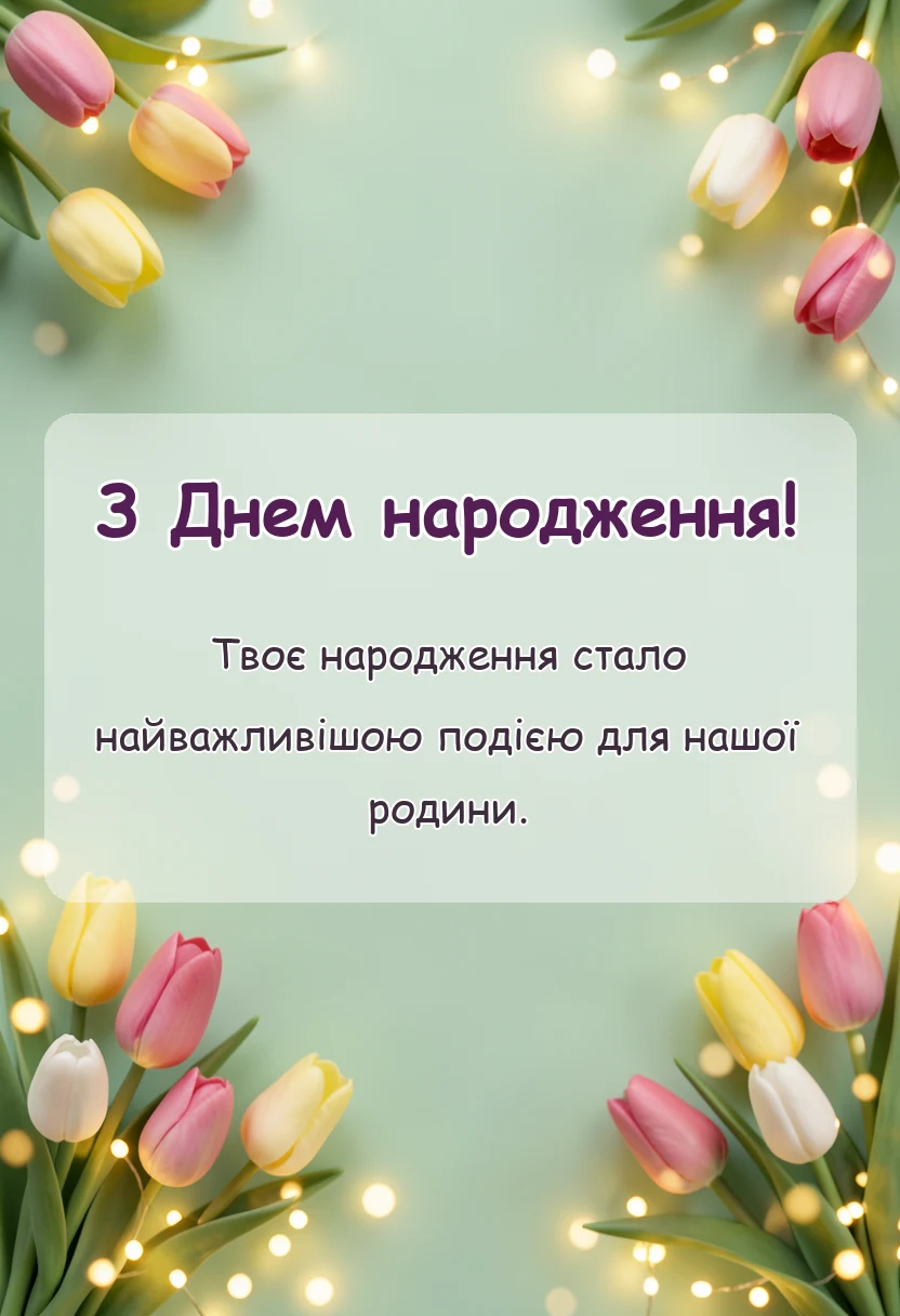 вітальна листівка - вітання з днем народження донечки