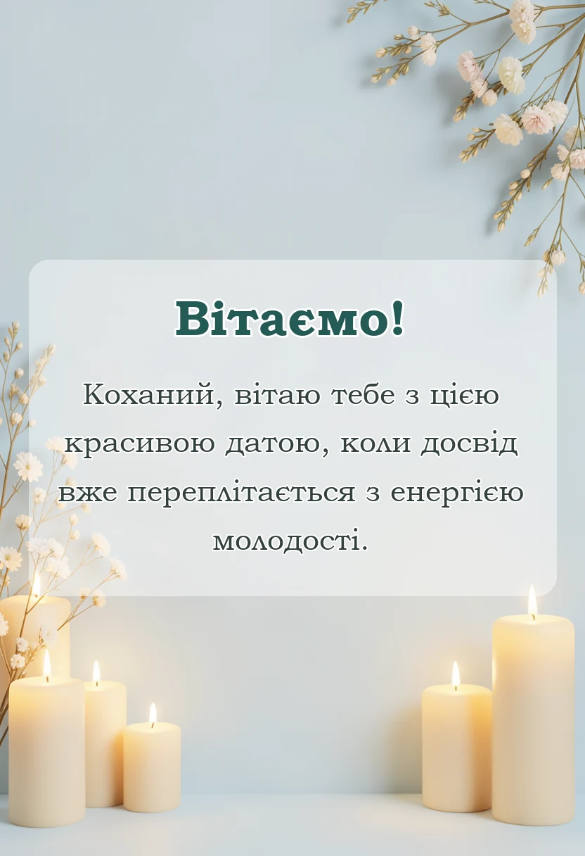 святкова картинка: привітання з 45-річчям чоловікові