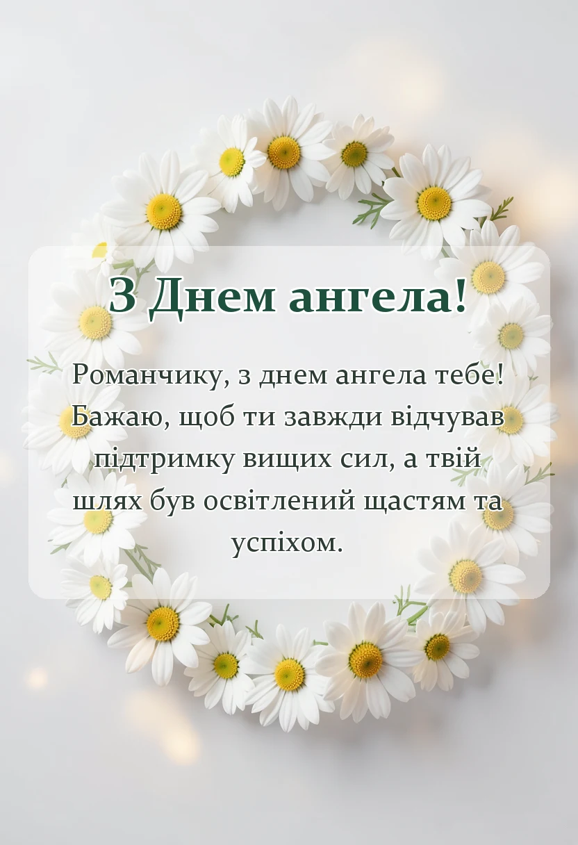 святкова картинка: прикольні привітання з днем ангела романа