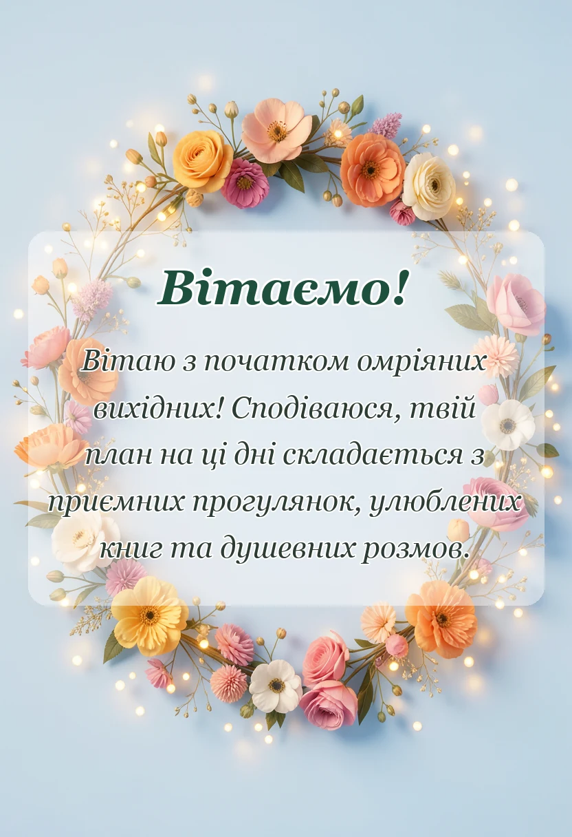 листівка з побажанням - гарних вихідних картинки