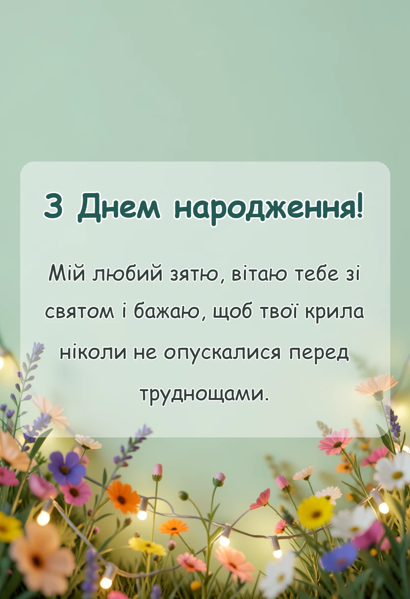 унікальна листівка - привітання з днем народження зятю від тещі