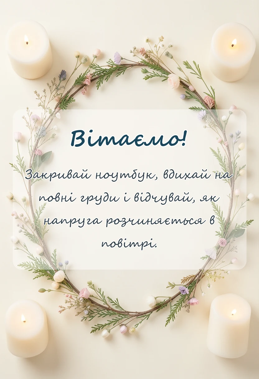 унікальна листівка - привітання з останнім робочим днем своїми словами