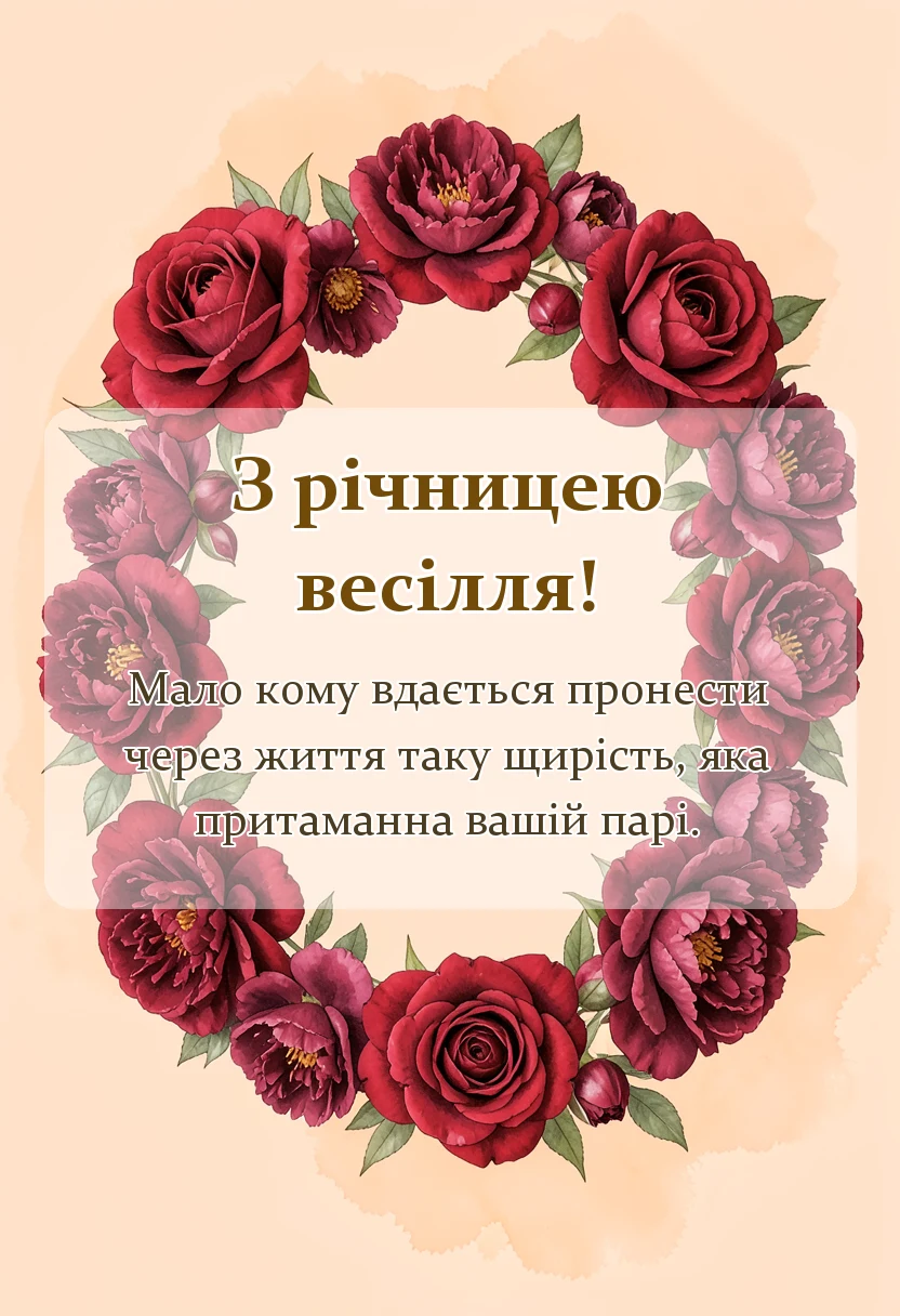 вітальна листівка - привітання зі срібним весіллям