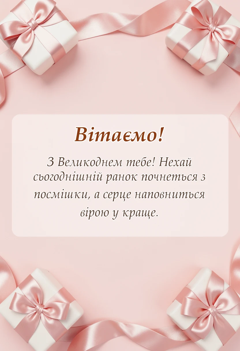 святкова картинка: слова привітання з великоднем