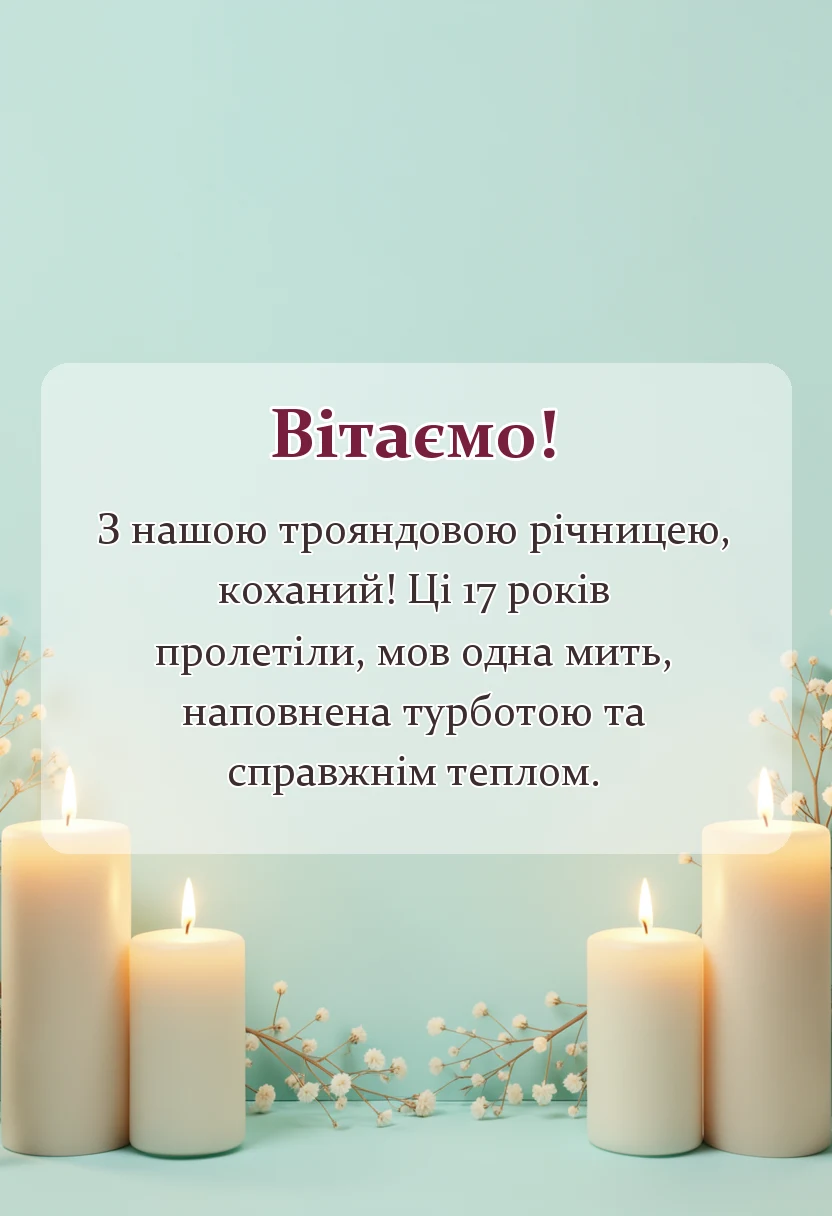 унікальна листівка - картинки з 17 років весілля чоловіку