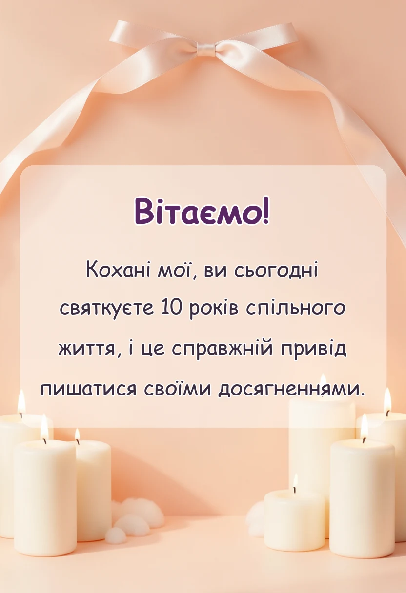 красива листівка: прикольні привітання з річницею весілля 10 років