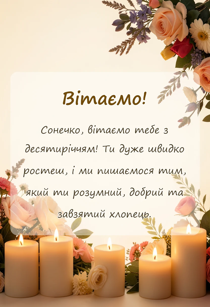 унікальна листівка - привітання з днем народження 10 років хлопчику