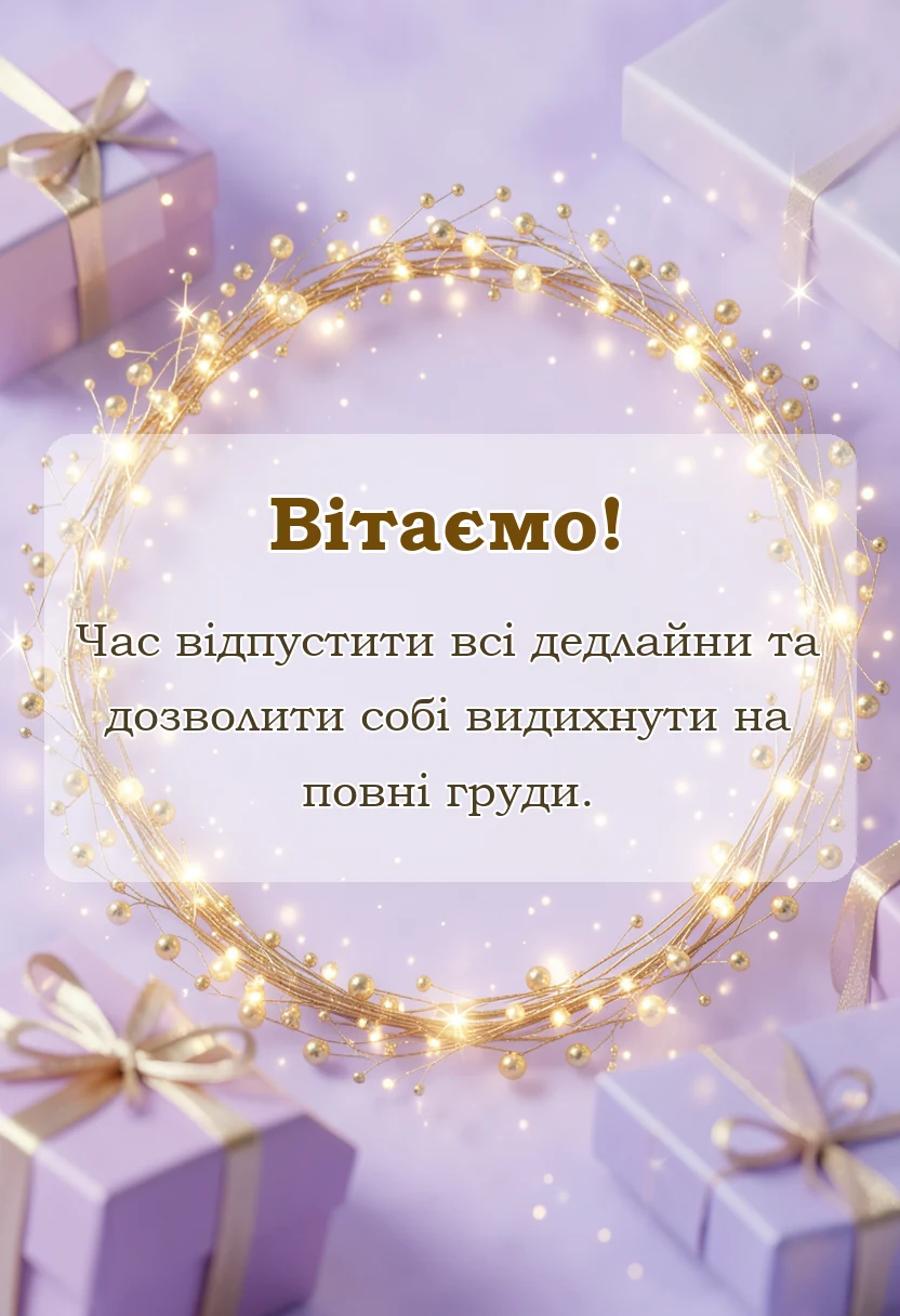 вітальна листівка - привітання з останнім робочим днем