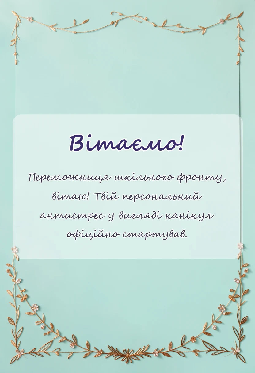 вітальна листівка - привітання з останнім дзвоником вчительці