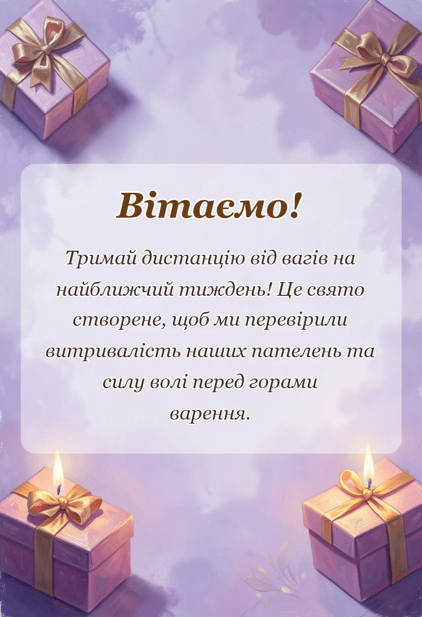 унікальна листівка - привітання з масляною картинки