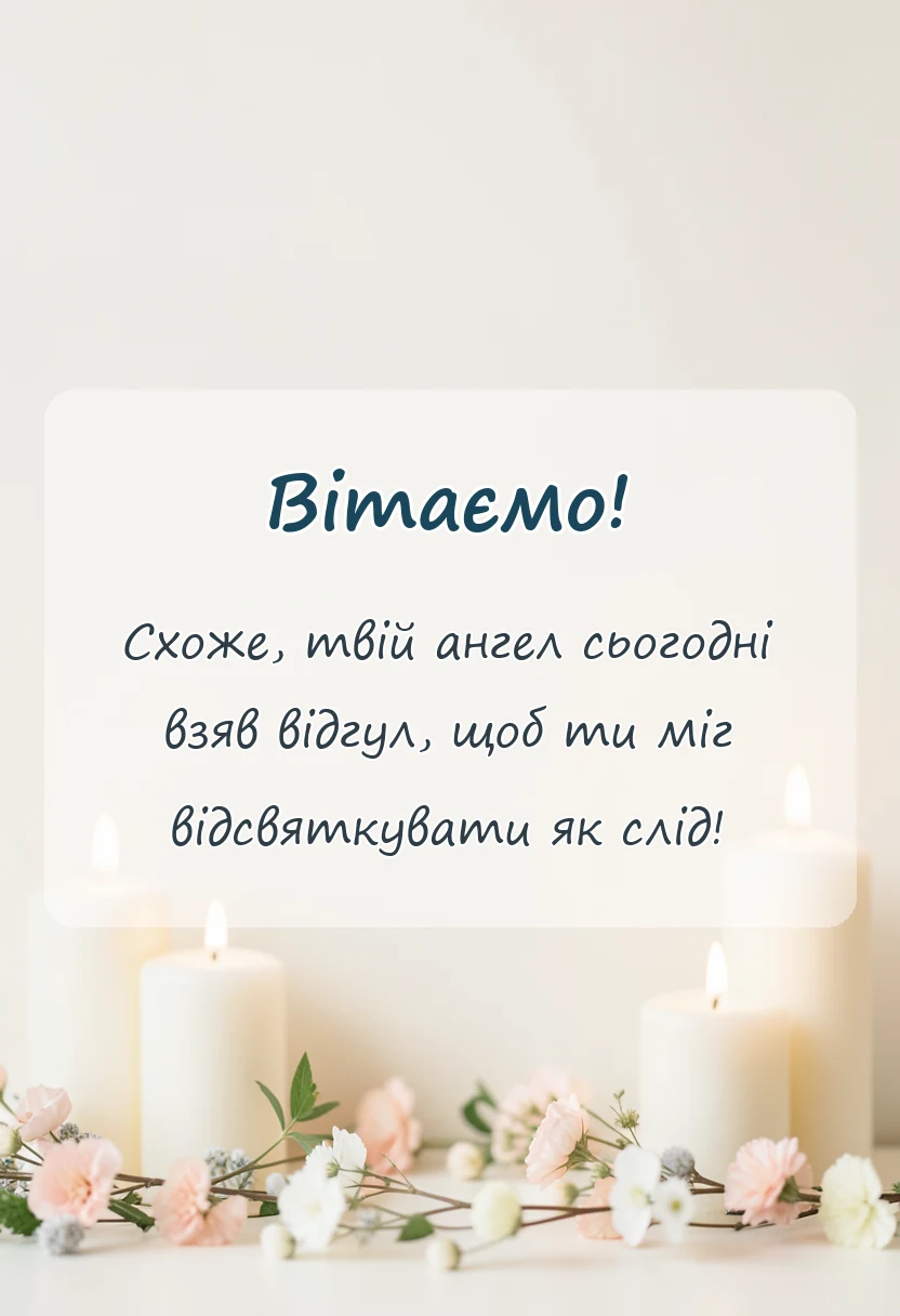 листівка з побажанням - привітання з іменинами