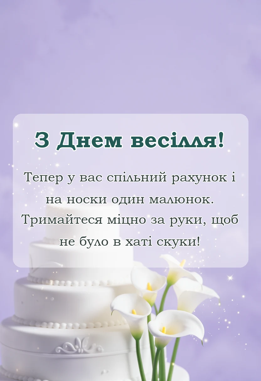 унікальна листівка - привітання з весіллям у віршах