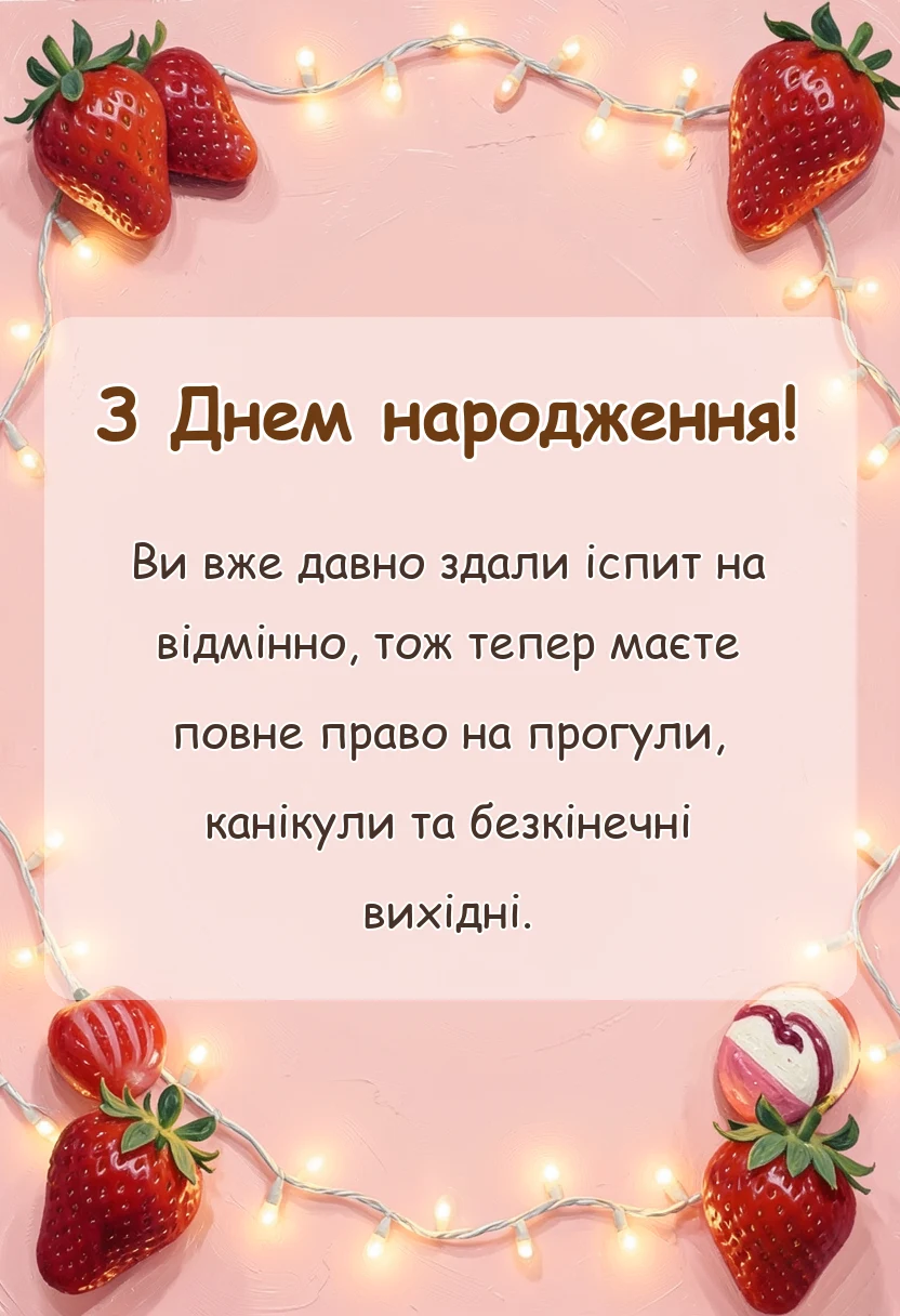святкова картинка: привітання з днем народження вчителя пенсіонера