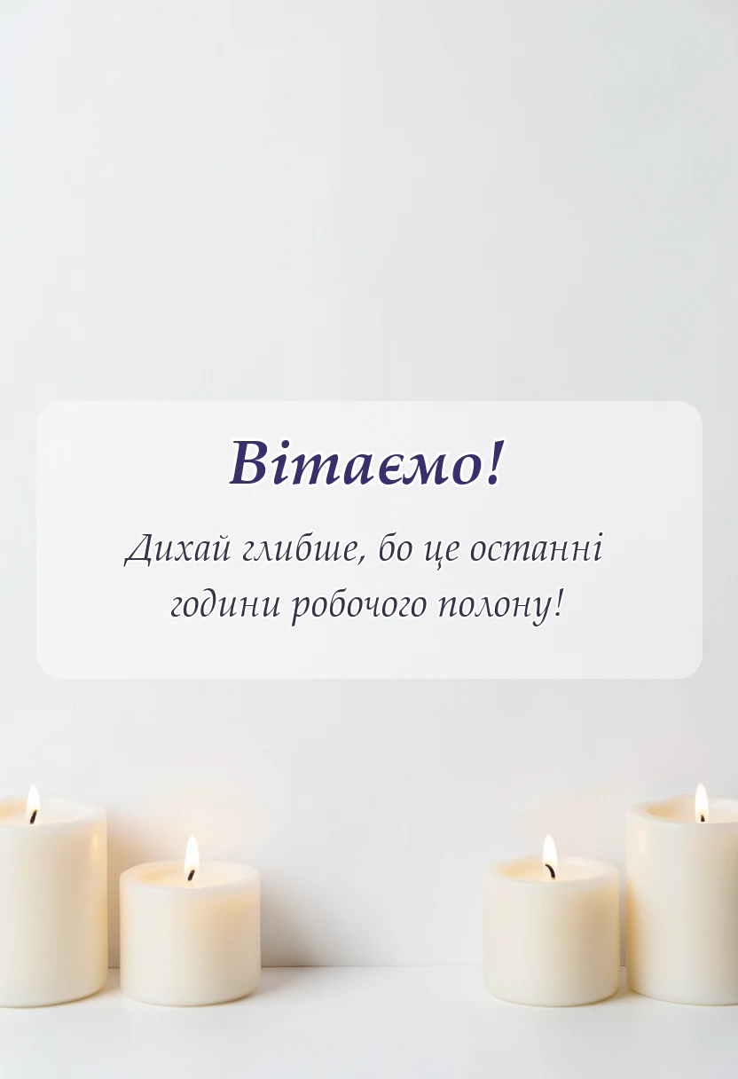 вітальна листівка - привітання з останнім робочим днем своїми словами