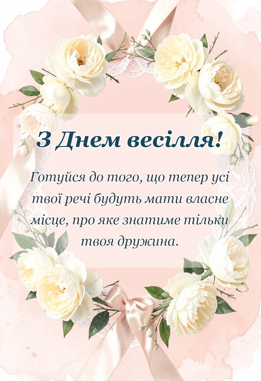 вітальна листівка - картинки з весіллям чоловіку
