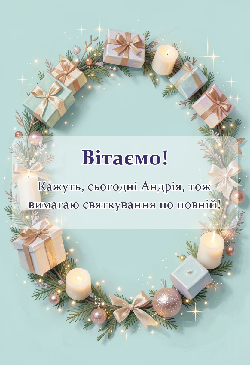 вітальна листівка - привітання з днем андрія первозванного