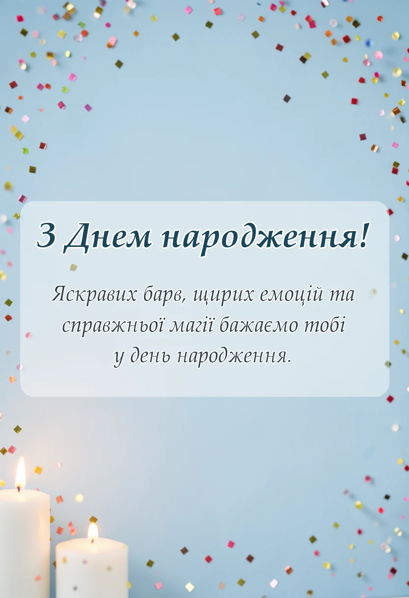 святкова картинка: вітання з днем народження донечки