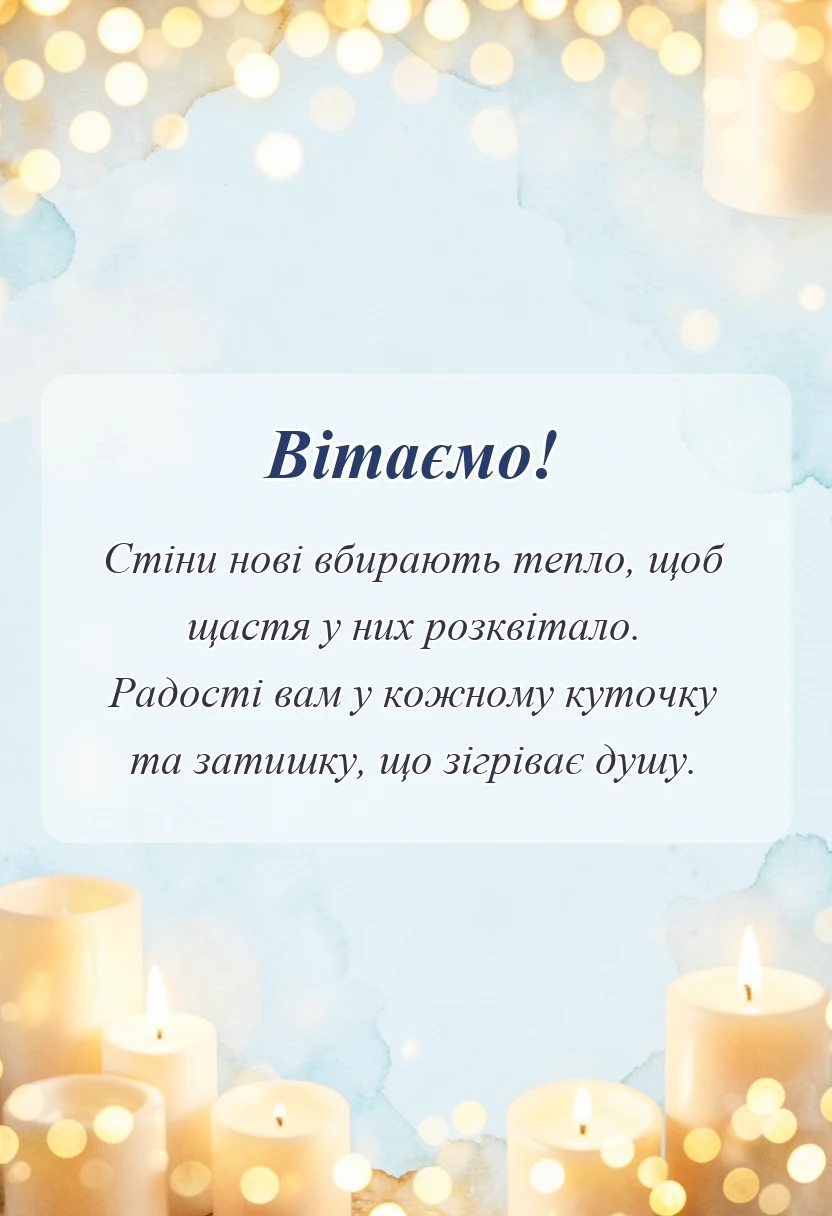 листівка з побажанням - картинка з новосіллям