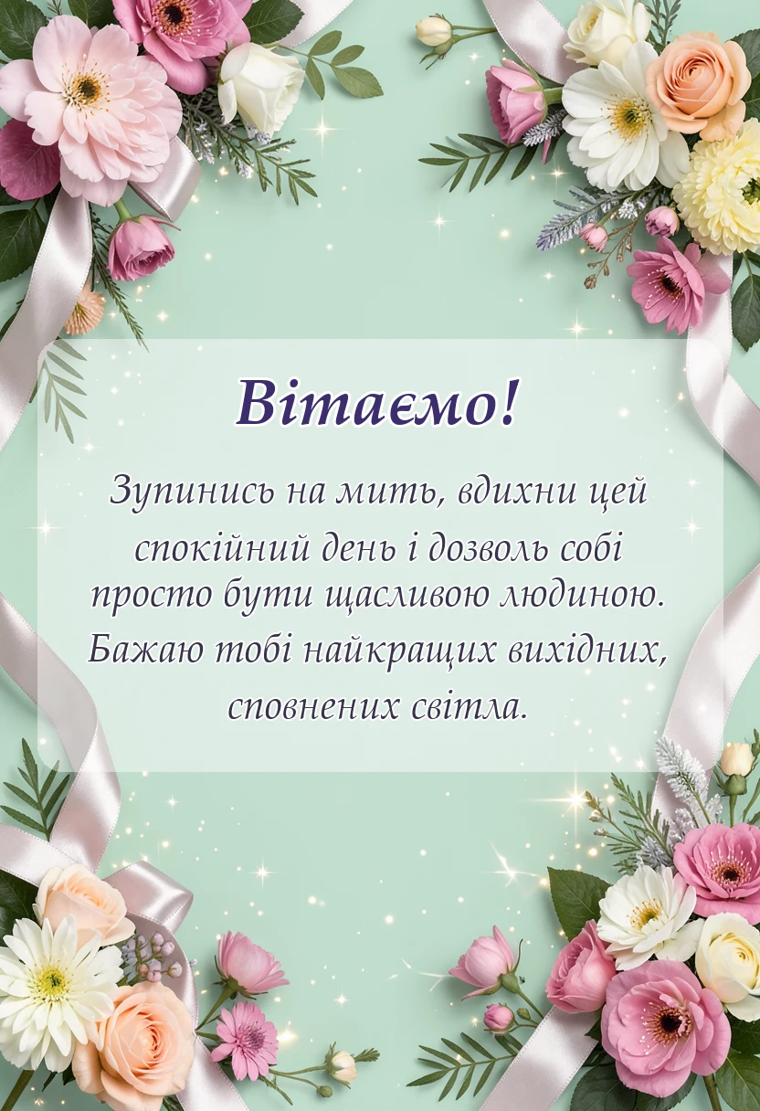 унікальна листівка - гарних вихідних картинки